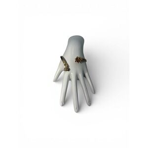 Vintage Gold Tone Rose Flower 2.5" diameter‎ Cuff Bracelet